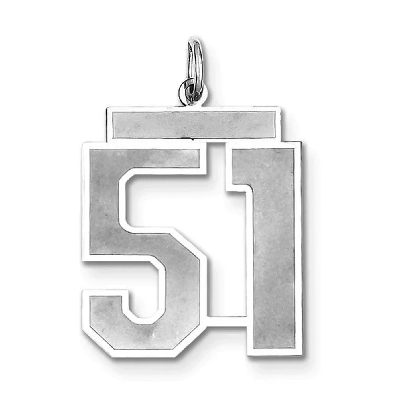 Dazzle In Elegance With Our Biggest Jewelry Sale Sterling Silver, Jersey Collection, Large Number 51 Pendant Dazzle In Elegance With Our Biggest Jewelry Sale Sterling Silver, Jersey Collection, Large Number 51 Pendant