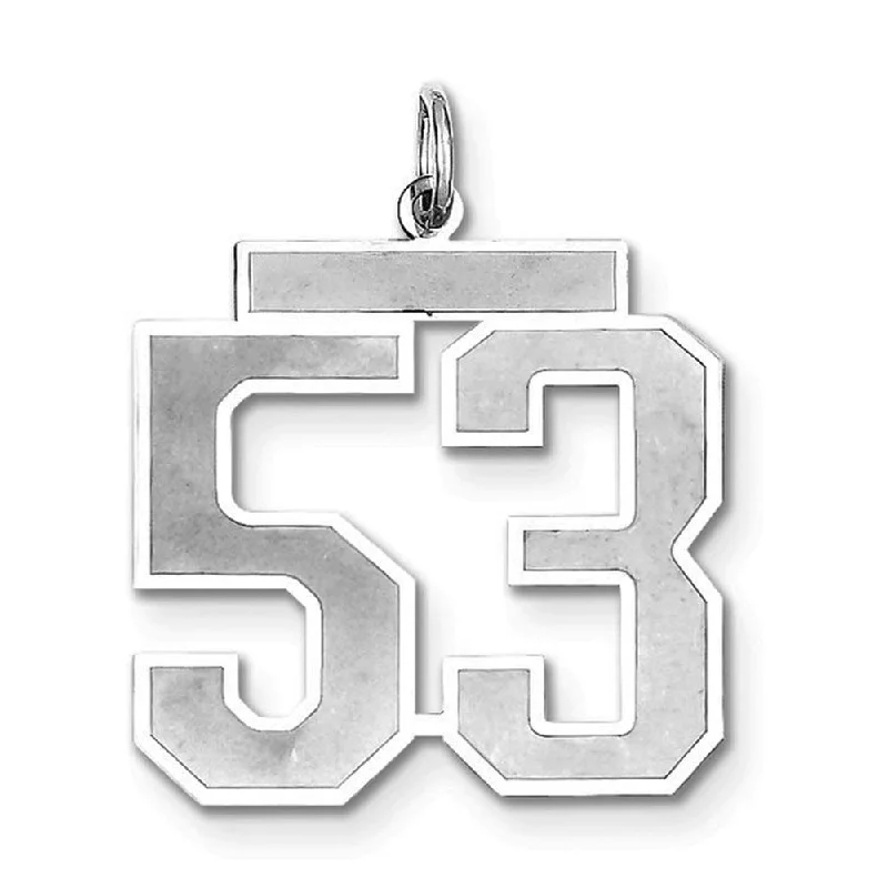 Jewelry Clearance Event – Stock Up Before It's Over Sterling Silver, Jersey Collection, Large Number 53 Pendant Jewelry Clearance Event – Stock Up Before It's Over Sterling Silver, Jersey Collection, Large Number 53 Pendant