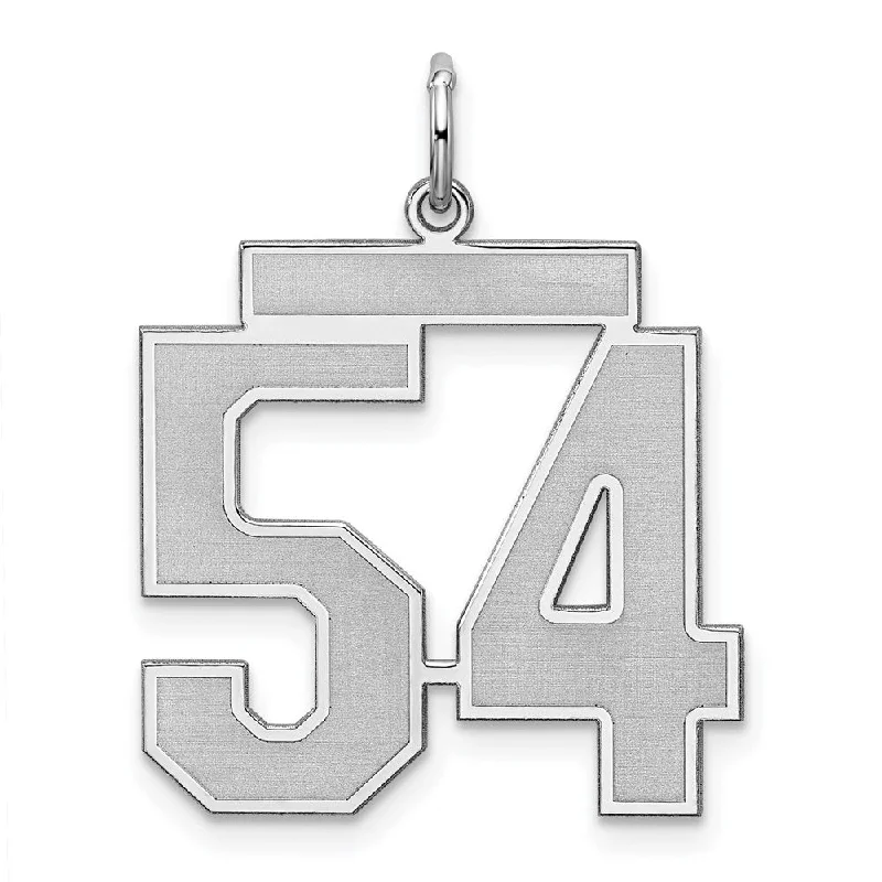 Luxury Handcrafted Jewelry For Elegant Looks Sterling Silver, Jersey Collection, Large Number 54 Pendant Luxury Handcrafted Jewelry For Elegant Looks Sterling Silver, Jersey Collection, Large Number 54 Pendant