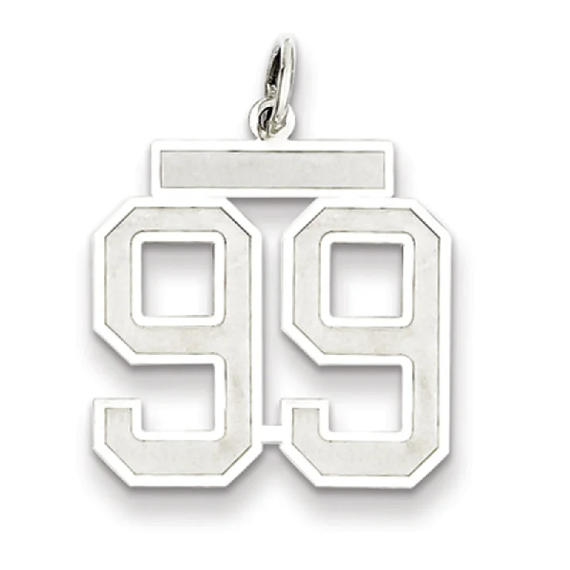 Must-Have Jewelry Pieces At Reduced Prices Sterling Silver, Jersey Collection, Medium Number 99 Pendant Must-Have Jewelry Pieces At Reduced Prices Sterling Silver, Jersey Collection, Medium Number 99 Pendant