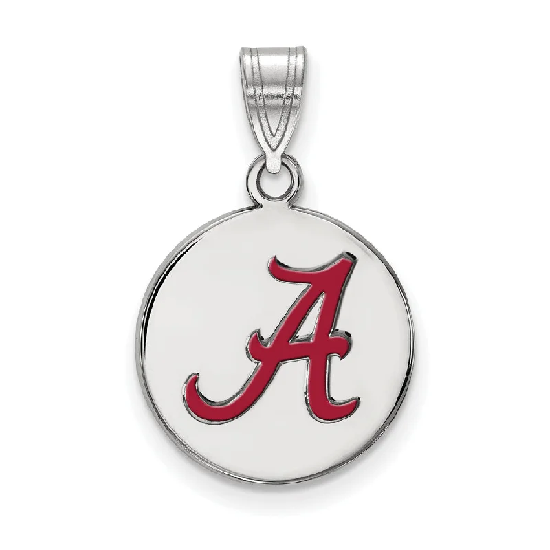 Sterling Silver U. of Alabama Medium Enamel Disc Pendant