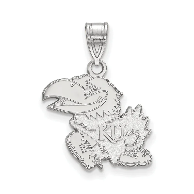 Sterling Silver U. of Kansas Medium Mascot Pendant