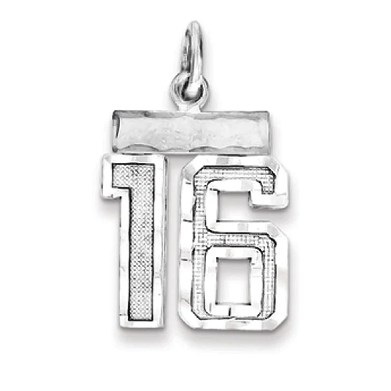 Timeless Jewelry Styles At Wallet-Friendly Prices Sterling Silver, Varsity Collection, Small D/C Pendant, Number 16 Timeless Jewelry Styles At Wallet-Friendly Prices Sterling Silver, Varsity Collection, Small D/C Pendant, Number 16