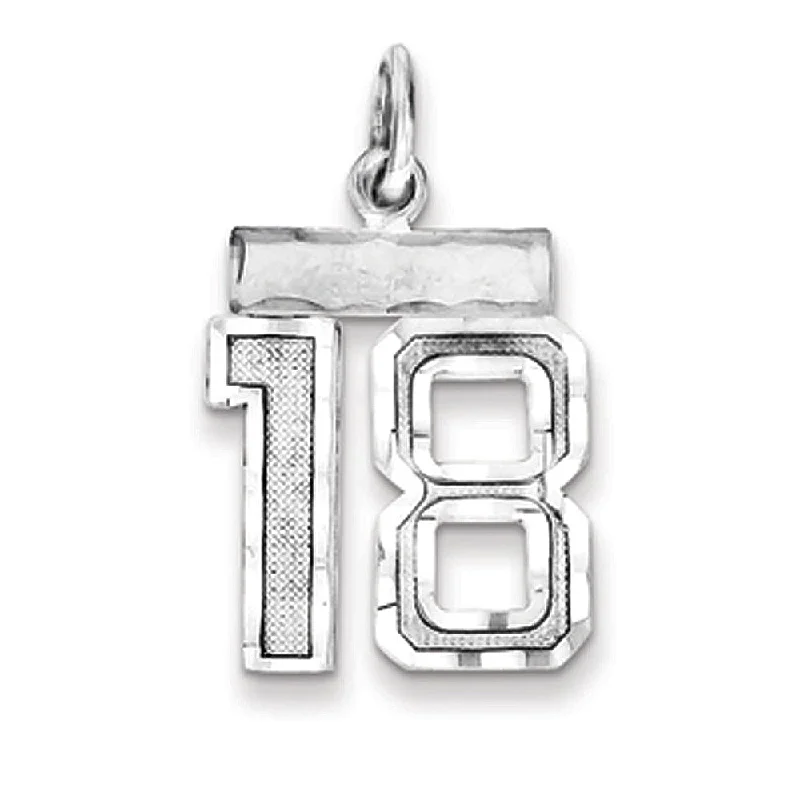 Shop Modern Jewelry Collections With Exclusive Discounts Sterling Silver, Varsity Collection, Small D/C Pendant, Number 18