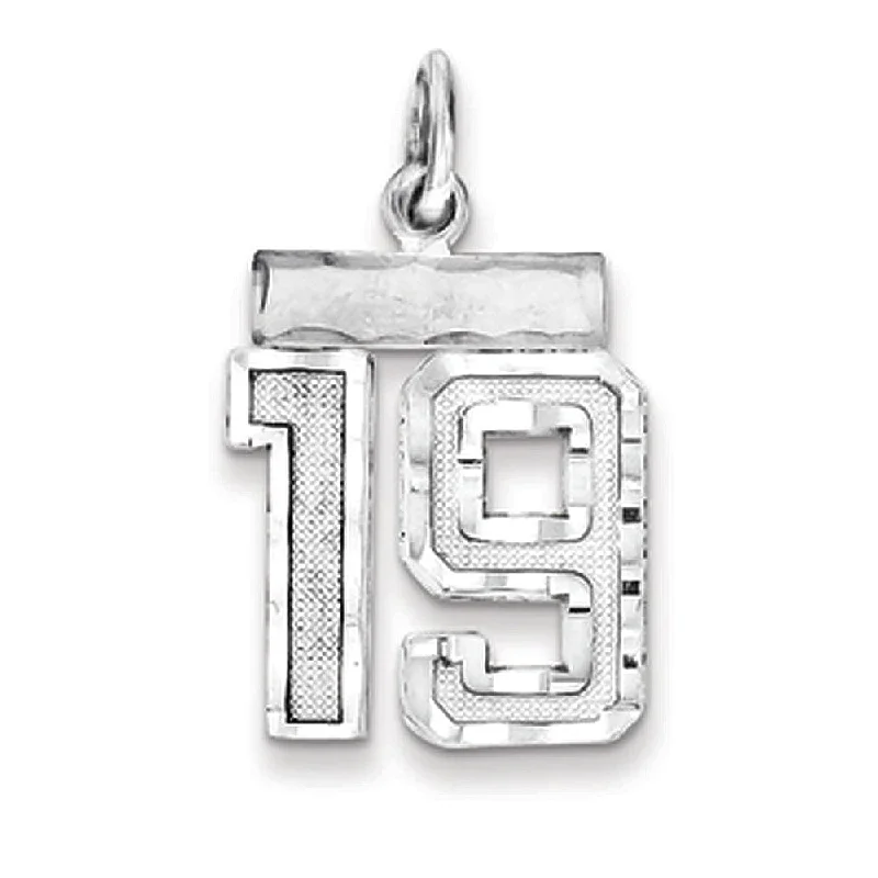 Affordable Glamour – Premium Jewelry For Less Sterling Silver, Varsity Collection, Small D/C Pendant, Number 19 Affordable Glamour – Premium Jewelry For Less Sterling Silver, Varsity Collection, Small D/C Pendant, Number 19