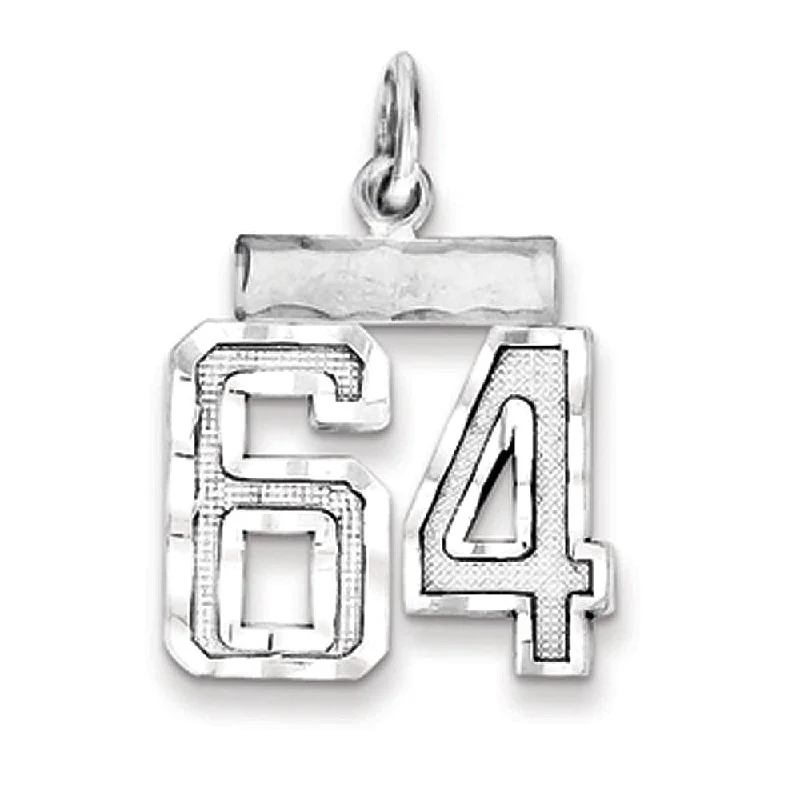 Sterling Silver, Varsity Collection, Small D/C Pendant, Number 64