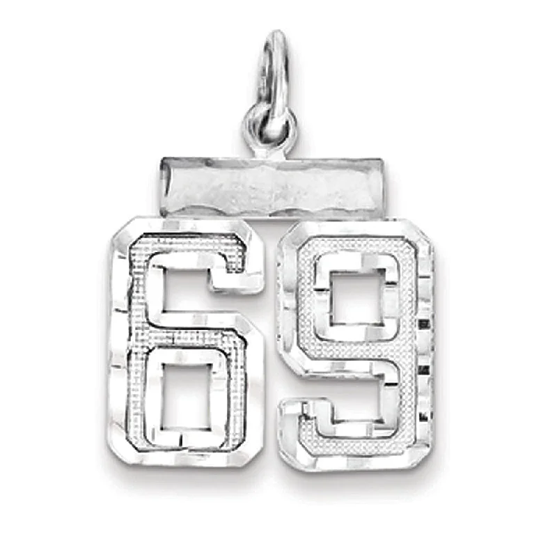 Sterling Silver, Varsity Collection, Small D/C Pendant, Number 69