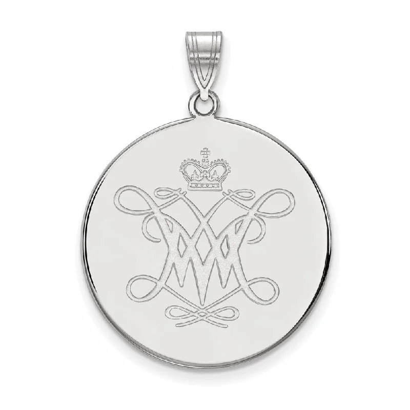 Sterling Silver William and Mary XL Disc Pendant