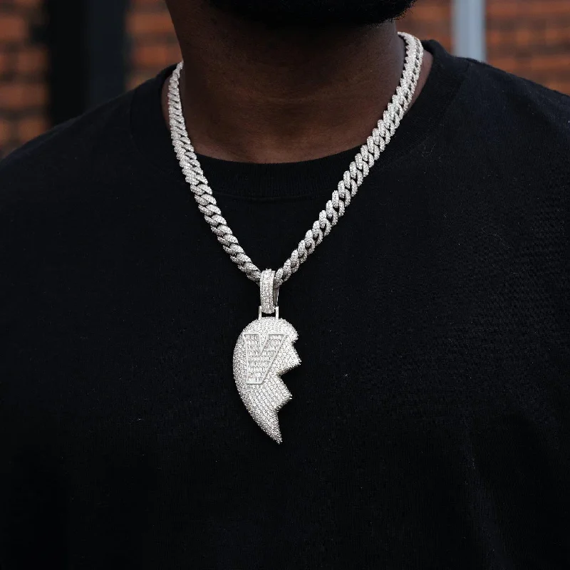 Luxury Jewelry At Unbeatable Discounts The Iced V Broken Heart Necklace