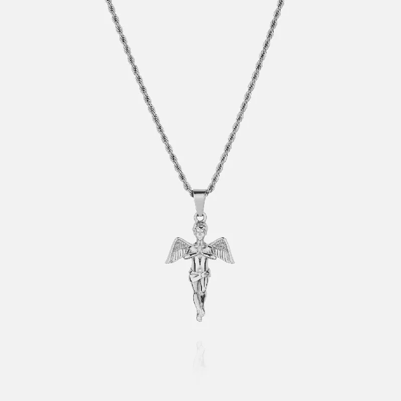 Angel Pendant - White Gold