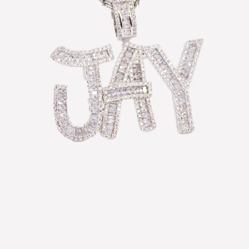 Buy More, Save More On Stunning Jewelry Pieces Iced Out Baguette Letters - White Gold Buy More, Save More On Stunning Jewelry Pieces Iced Out Baguette Letters - White Gold