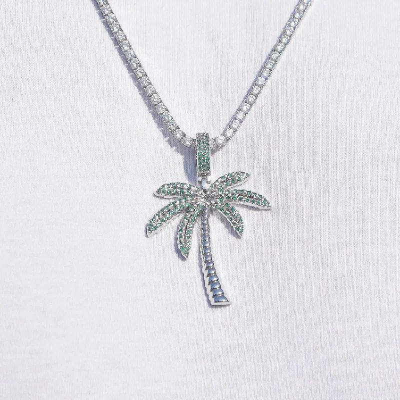 Handcrafted Jewelry Sale – Unique Designs At Low Prices Palm Tree Pendant - White Gold