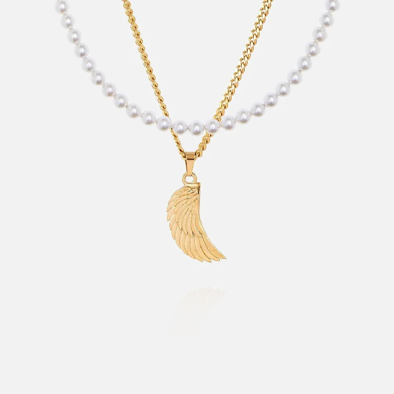 Exclusive Jewelry Bundles At Discounted Prices Pearl Wing Set - Gold