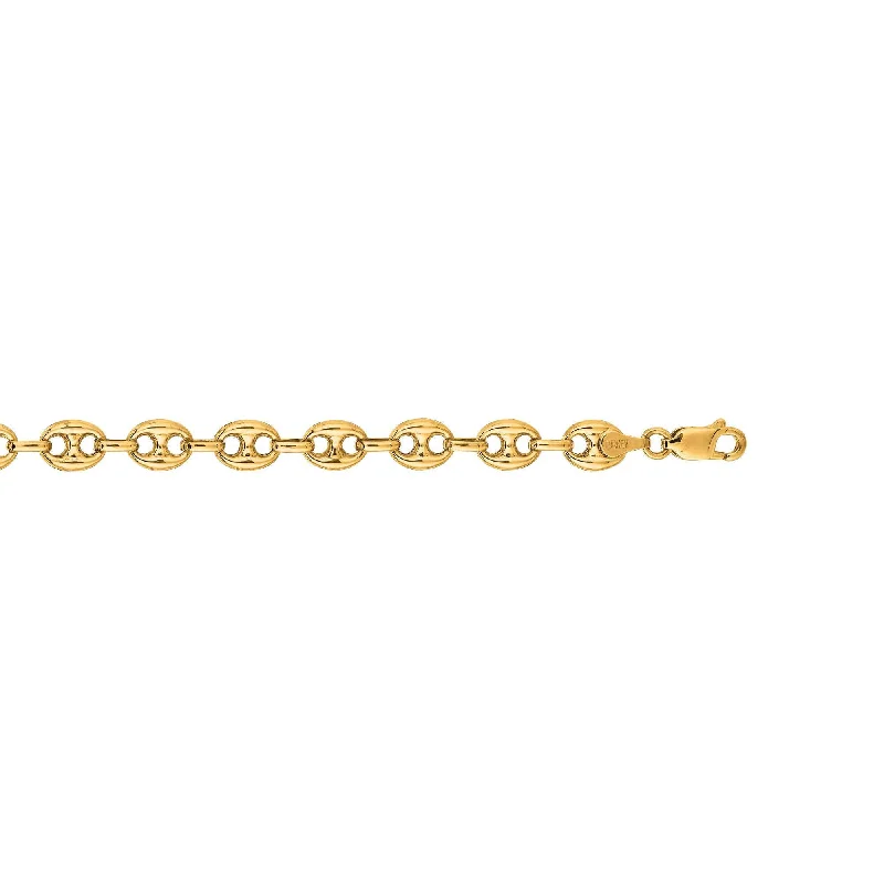Premium Jewelry Now Available At Special Discounts 14kt 20 inches Yellow Gold 11mm SHiny Puff Mariner Link Necklace with Lobster Clasp