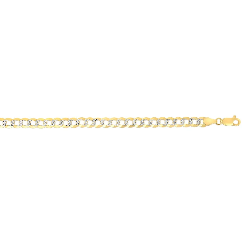 Premium Jewelry Now Available At Special Discounts 14kt Gold 20 inches Yellow+White Finish 5.7mm Diamond Cut Comfort Pave Curb Chain with Lobster Clasp Premium Jewelry Now Available At Special Discounts 14kt Gold 20 inches Yellow+White Finish 5.7mm Diamond Cut Comfort Pave Curb Chain with Lobster Clasp