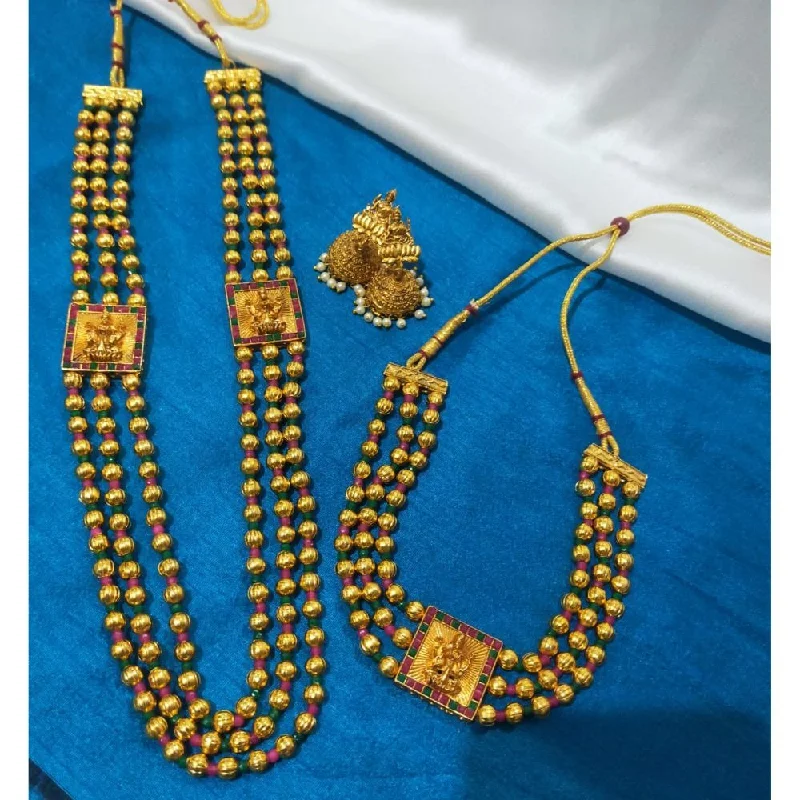 Dainty And Elegant Jewelry Now At Reduced Prices Akruti Collection Gold Plated Temple Necklace Combo Set