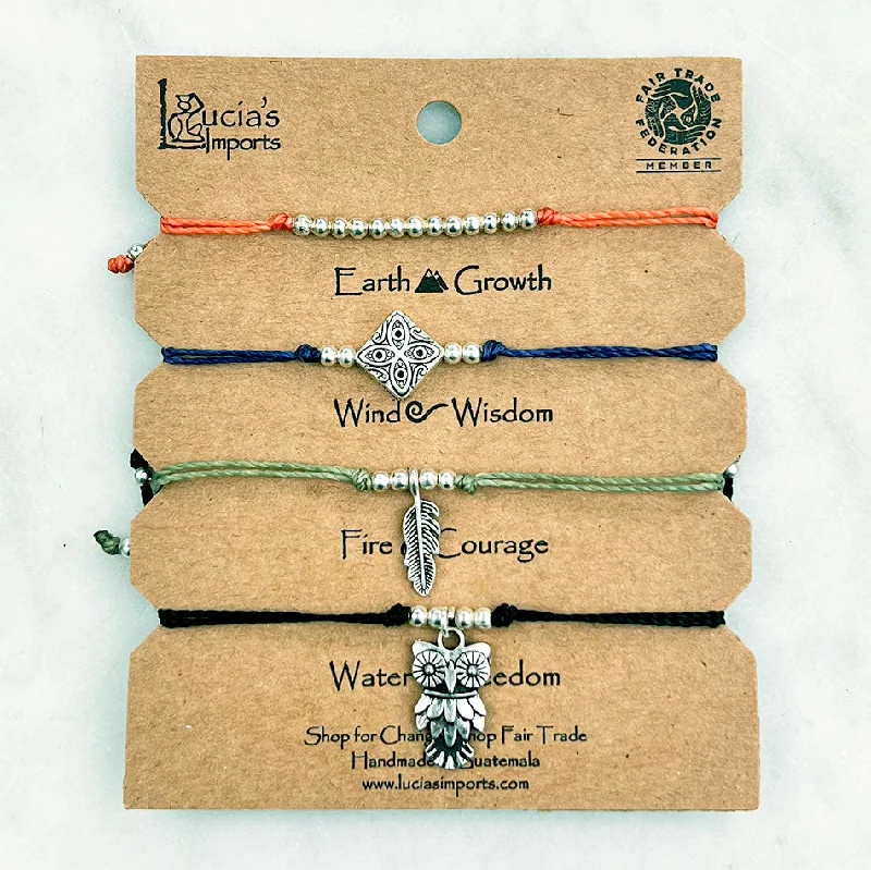 Exclusive Gemstone Jewelry At Special Prices Growth Wisdom Courage Freedom Bracelet Set - Owl, Guatemala